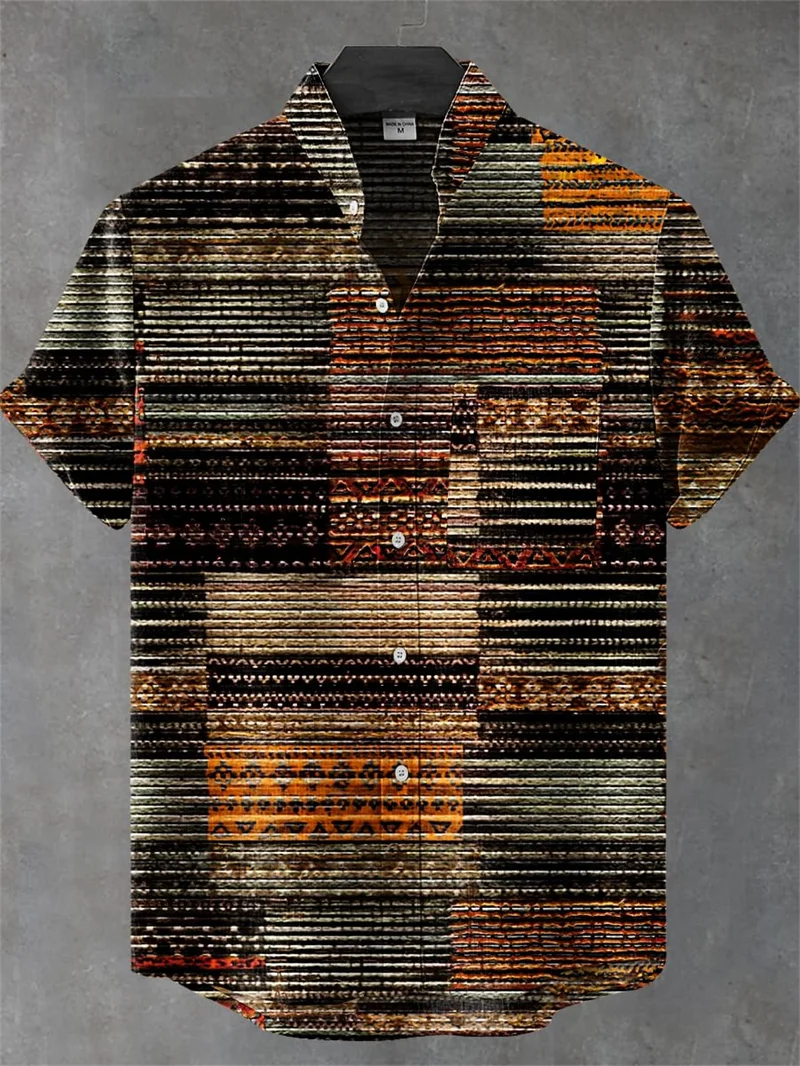 

Гавайская мужская повседневная рубашка с коротким рукавом и воротником на пуговицах, топ с 3D музыкальным принтом, гавайская повседневная рубашка