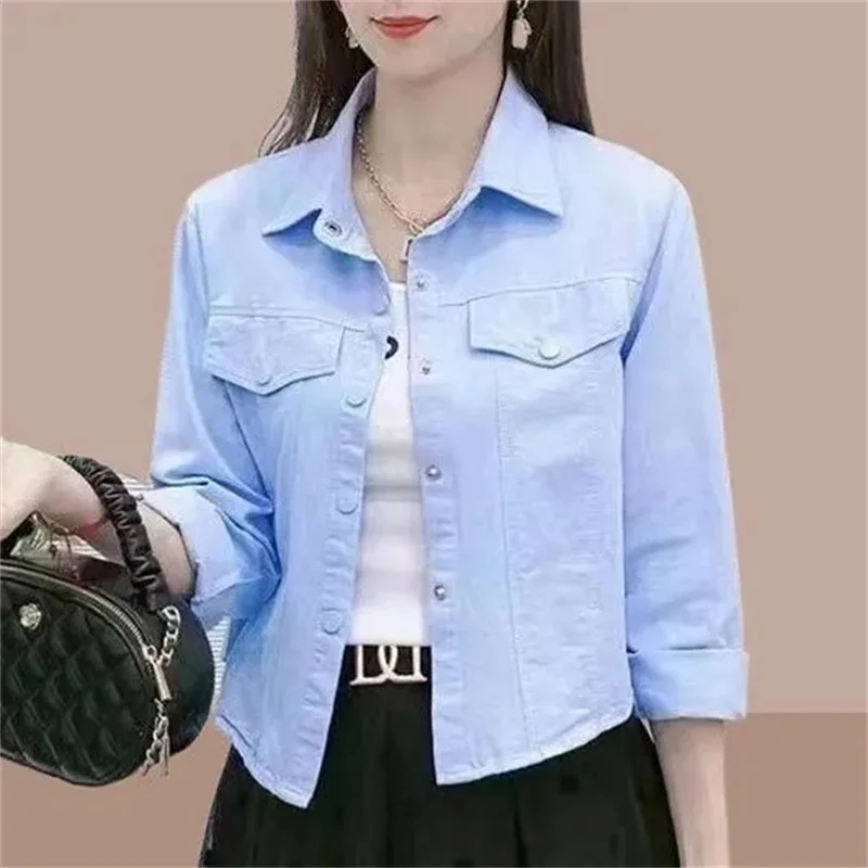 Fashion Joker Shirt Women\'s Spring And Autumn 2024 New Korean Loose Casual Coat Long Sleeve Single-Breasted Jacket Top