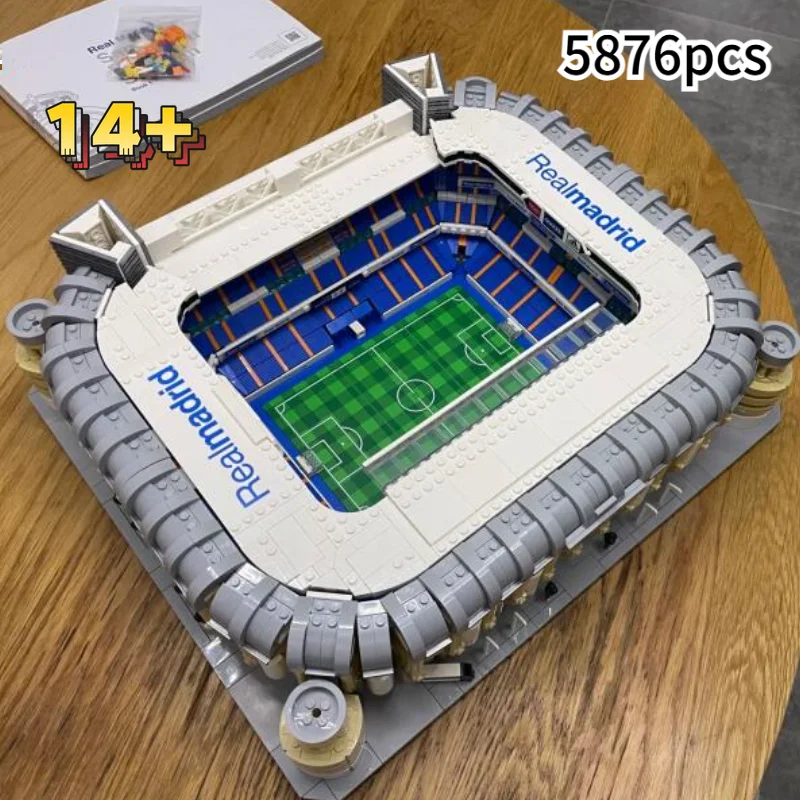

2026 5876 деталей Классическая сцена 10299 Знаменитый футбольный клуб Мадрид Сантьяго Бернабеу Конструктор-стадион-достопримечательность Подарки на день рождения
