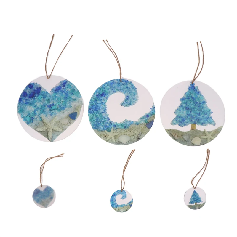 Wave Beach Romantic Acrylic 2D Flat Hanging Decor Sea Glass Suncatcher Crystal Pendant 5*5cm/15*15cm