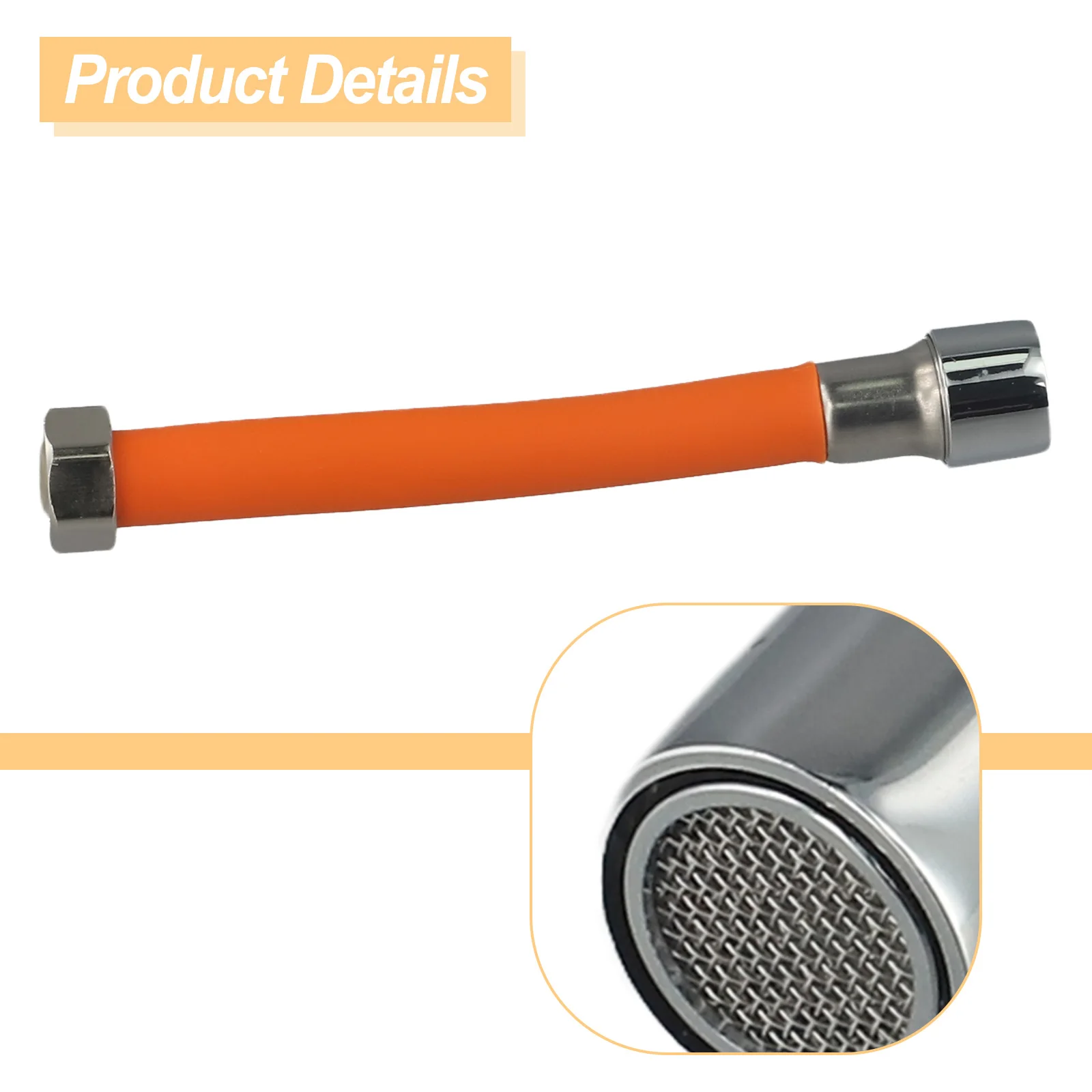 

Совершенно новый удлинитель для смесителя, смеситель из силикагеля 360° ° Вращающиеся аксессуары, длина 20/30/50 см, кухонные инструменты оранжевого цвета