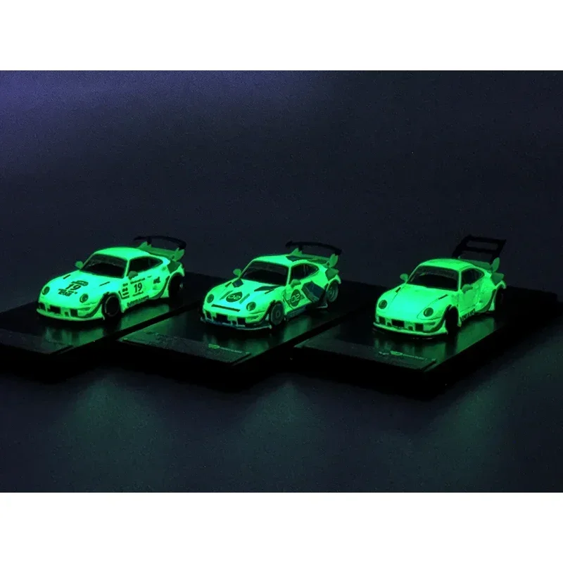 

SW In Stock 1:64 RWB 993 Noctilucent Baby Blue Diecast Diorama Car Model Collection Miniature Street Weapon Warrior