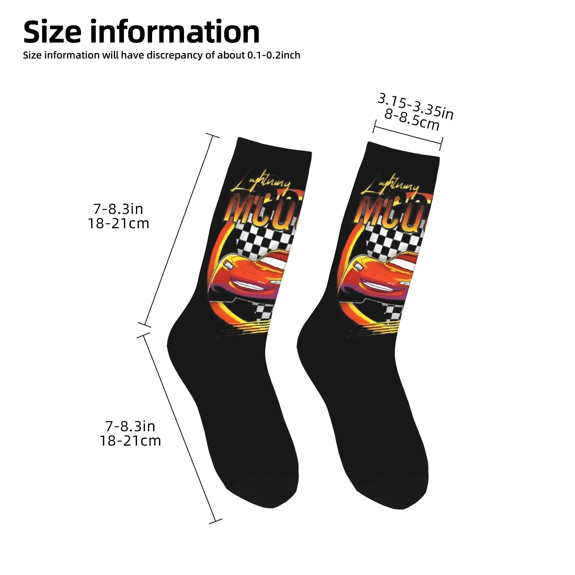 Cars Lightning Mcqueen Number 95 Socks Men's Women's Casual Cartoon Socks Novelty Autumn Winter Middle Tube Socks Gift Stockings