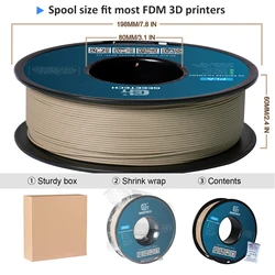 Geeetech-filamento de madera PLA para impresora 3d, 1kg, 1,75mm, alambre de impresión 3D, envasado al vacío, almacenes locales, plástico colorido para impresora FDM