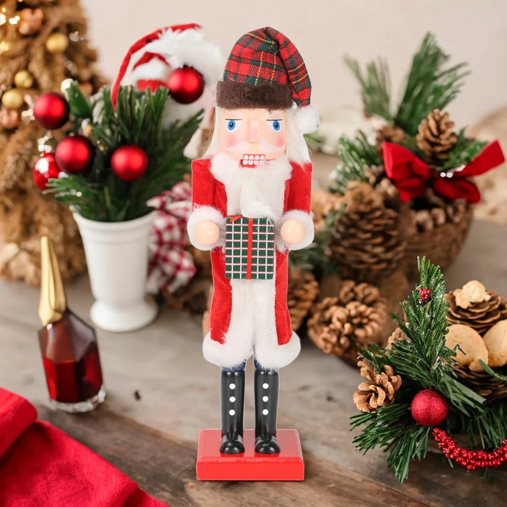 كسارة البندق الخشبية الجندي سطح المكتب الحلي التقليدية هدايا الحفلات دمية كسارة البندق التماثيل لزينة عطلة عيد الميلاد