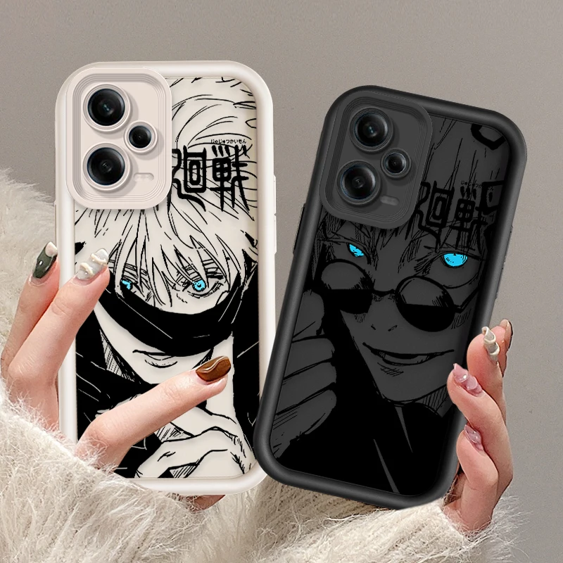 Anime Jujutsu Kaisen Cool For Redmi Note 13 12 11 10 9 Pro Plus 5G POCO F3 F4 F5 X3 X4 X5 GT Soft Eye Ladder Phone Case