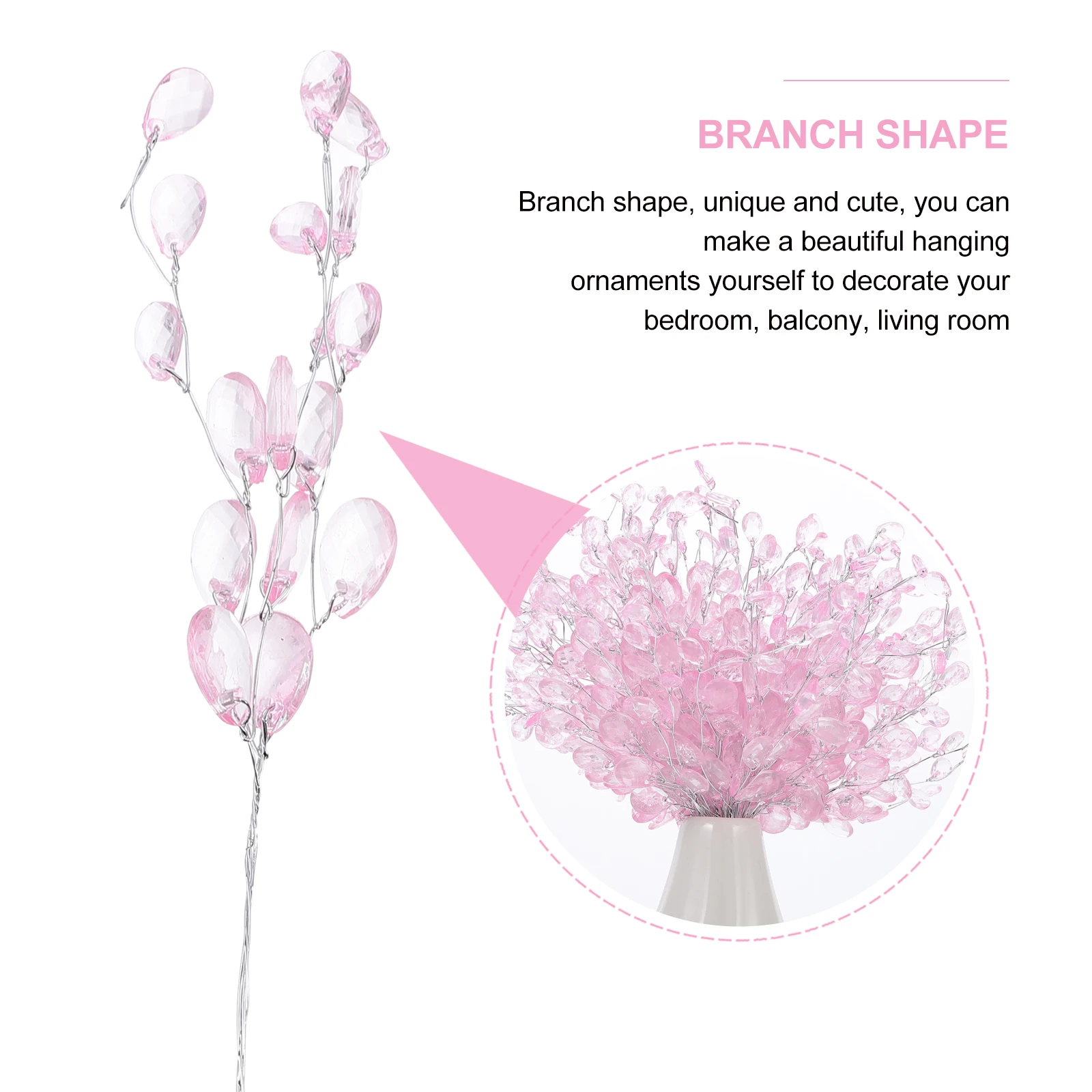 

50Pcs Simulated Flower Acrylic Bead Sticks Wedding Party Decor Bouquet Decoration Bride Hair Decoration DIY Accessories