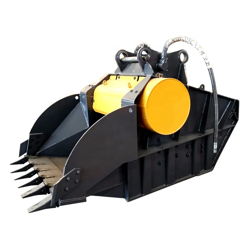 YG 20-40 Ton Construction Machinery Excavator Parts Sand Making Crushing Bucket Excavator Attachment Sand Stone Rock Crushing