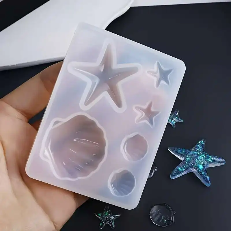 DIY Ocean Theme Crystal Epoxy Resin Shell Jewelry Pendant Silicone Mold Jewelry Pendant Making Mold UV Resin Mold