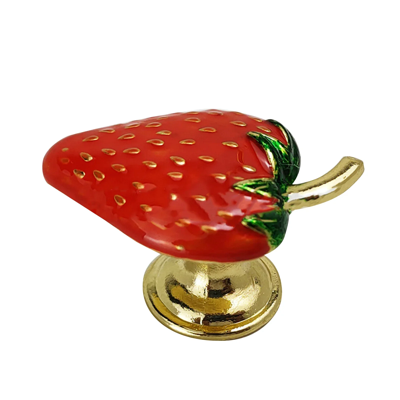 Strawberry Decor Drawer Knobs Single Hole Drawer Furniture Handle Zinc Alloy Cupboards Desk Drawers Pulls 37mmx23mmx23mm