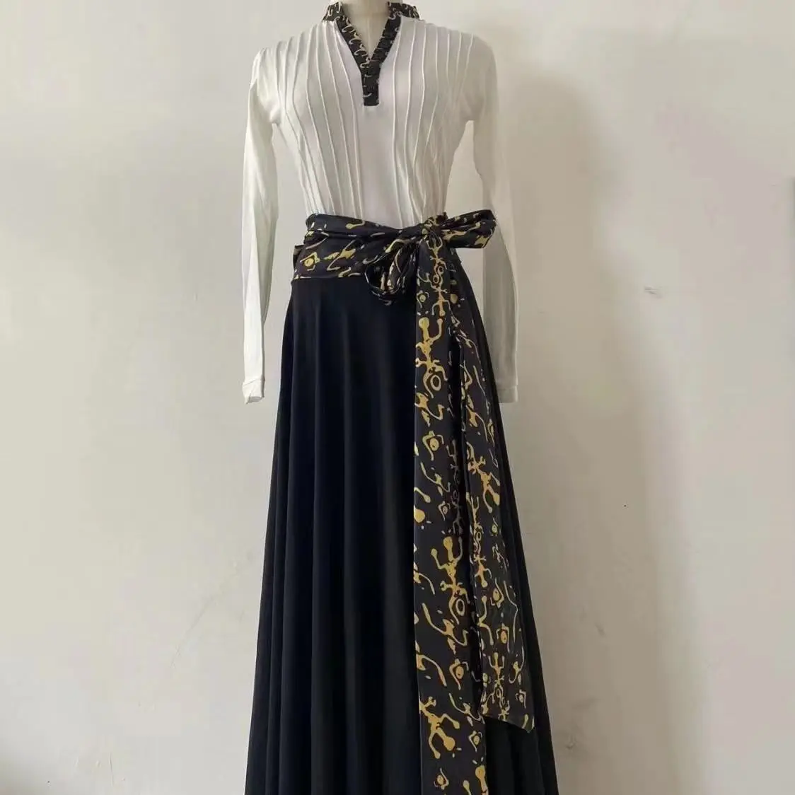 New Ethnic Mongolian Printed Belt For Adults, National Style Dance Belt For Ballroom Dancing, Costume Decorative Waistband