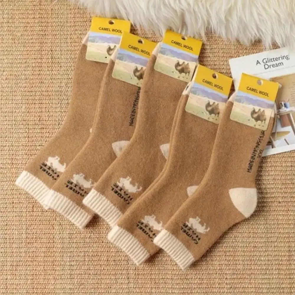 

1 Pair New Women Socks Fashion Men Northern Warm Terry Camel Hair Socks Thickened