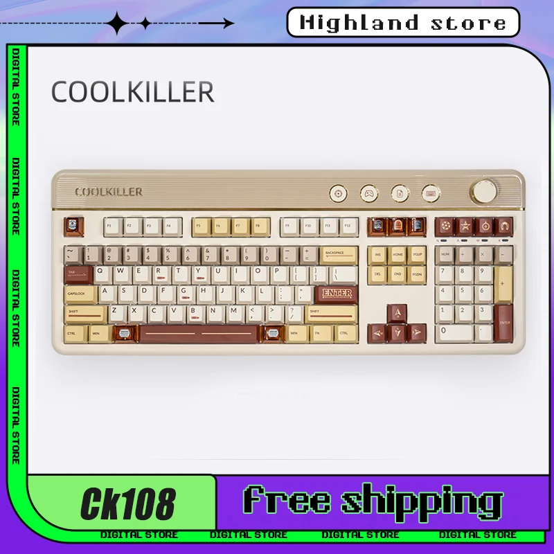 

Coolkiller Ck108 Magnetic Switch 3mode Mechanical Keyboard Hot-Swap Wireless Bluetooth Keyboards Esport Custom Gaming Keyboard