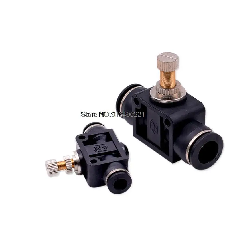 

10 шт. пневматические фитинги регулятор воздушного потока дроссельный клапан SA6 4 8 10 мм шланг трубка регулировка потока газа разъем контроль скорости воздуха