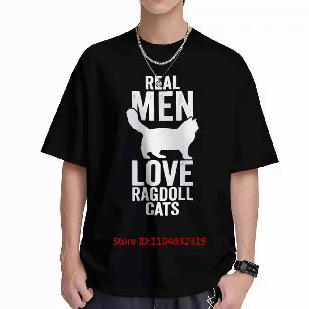 Ragdoll Cats Daddy Fur Parent Short Sleeve Tee 100% Cotton T-Shirt