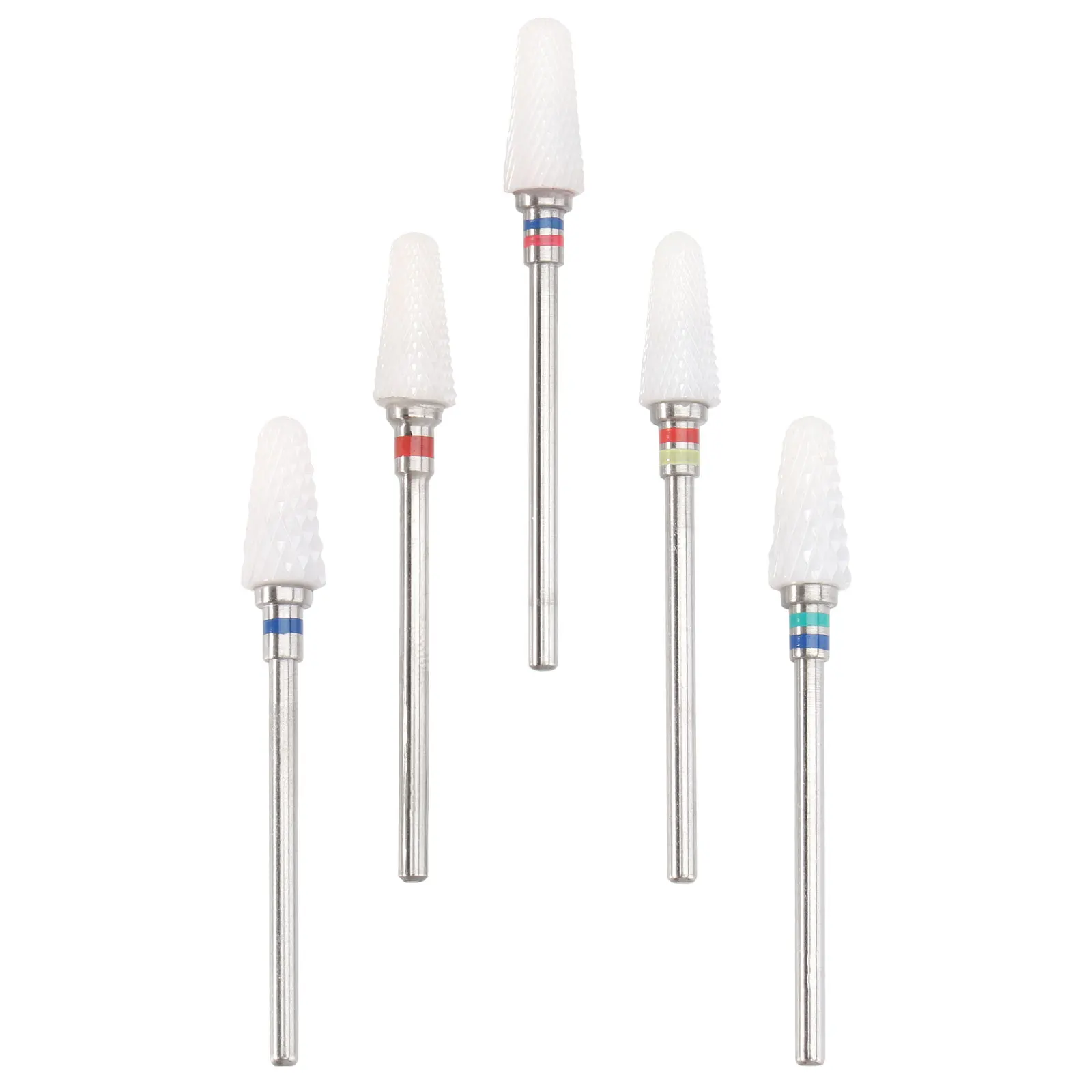 5Pcs Ceramic Nail Drill Bits Manicure Grinding Head Accessories Heat Dissipation Non Slip Sharp Durable Nail