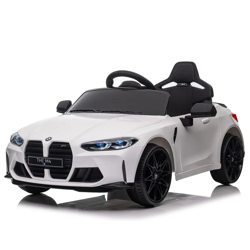 

The Portable White Children's Electric Car With A Remote Control Three-speed Adjustable Riding Toy And A Realistic Appearance