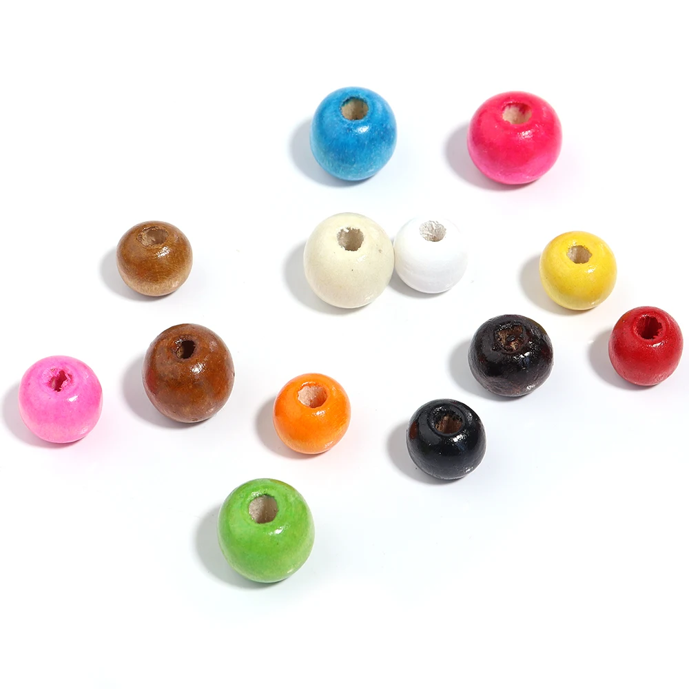 8 10 12mm Natural Wooden Beads Large Hole Loose Spacer Round Bead For Jewelry Making Diy Craft Bracelet Necklace Toy Accessories