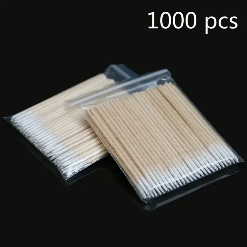 100/1000PCS Holz Baumwolle Tupfer Wimpern Verlängerung Werkzeuge Medizinische Ohr Pflege Reinigung Holz Sticks Kosmetische Baumwolle Tupfer Baumwolle Knospen spitze