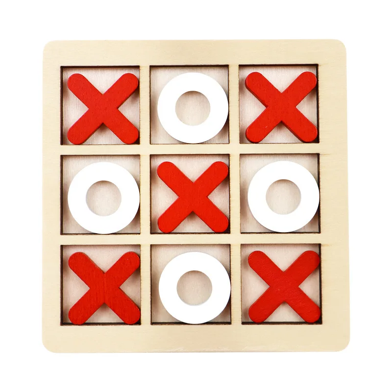 Houten Tic Tac Toe-puzzelspel voor twee spelers Interactief logica en strategie Bordspel Familiefeest Verjaardag Jongens en meisjes Cadeau