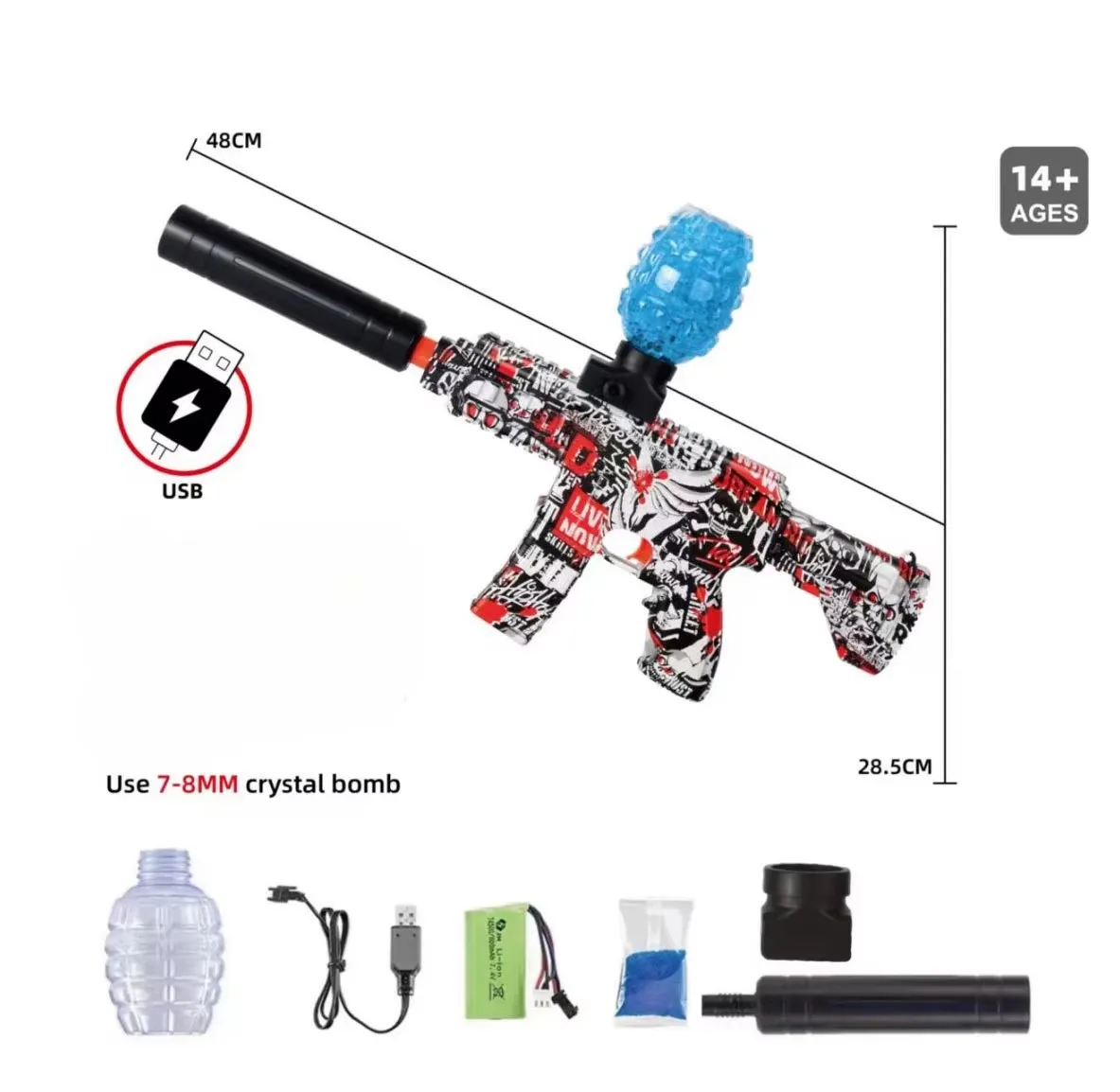 Kids Splatter Ball Water Gel Beads Toy Guns Electric Gun Toys Firing Hydrogel Water Ball Guns Children Sports Toys