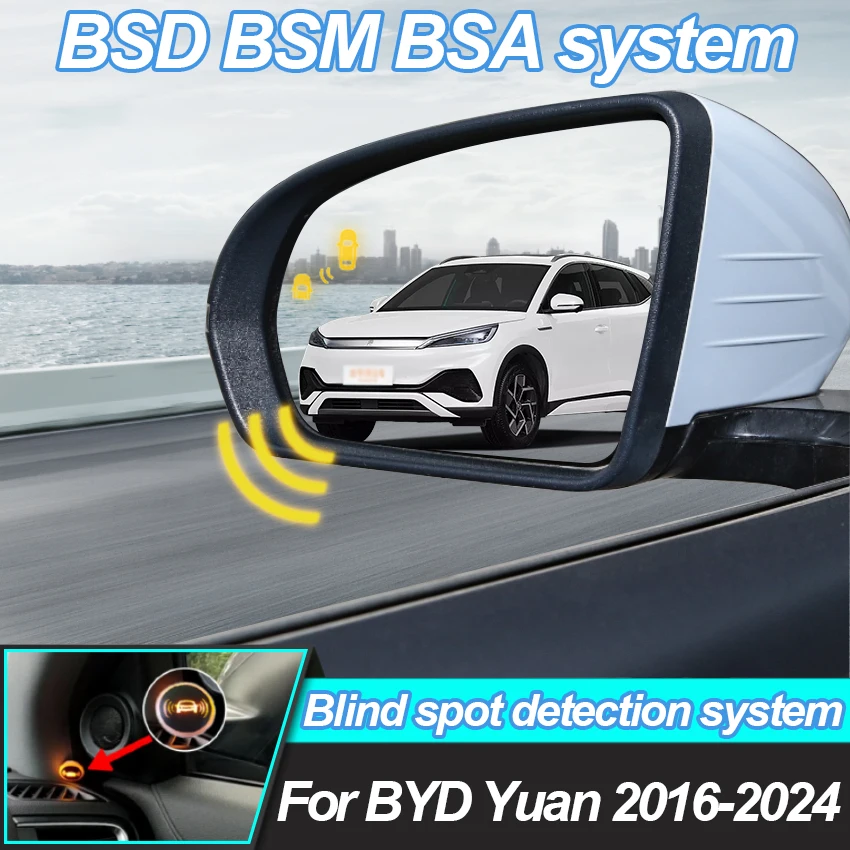 Car BSD BSM BSA Blind Area Spot Warning Drive Mirror Rear Radar Microwave Detection System For BYD Yuan 2016-2024