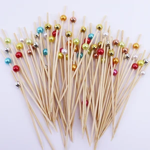 اللؤلؤة البيضاء الخيزران الغذاء أعواد الفاكهة ، كعكة يمكن التخلص منها ، الحلوى ، عصي الكوكتيل ، بوفيه ، كب كيك ، عود أسنان ، سيخ ، حفل زفاف ، 100 قطعة أفضل 6 آلات سيخ الخيزران مبيعا - No2