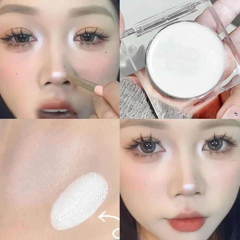 White Matte Highlight Palette Monochrome Foundation Cream Natural Moisturizing Eyeshadow Silkworm Waterproof Korean Cosmetics