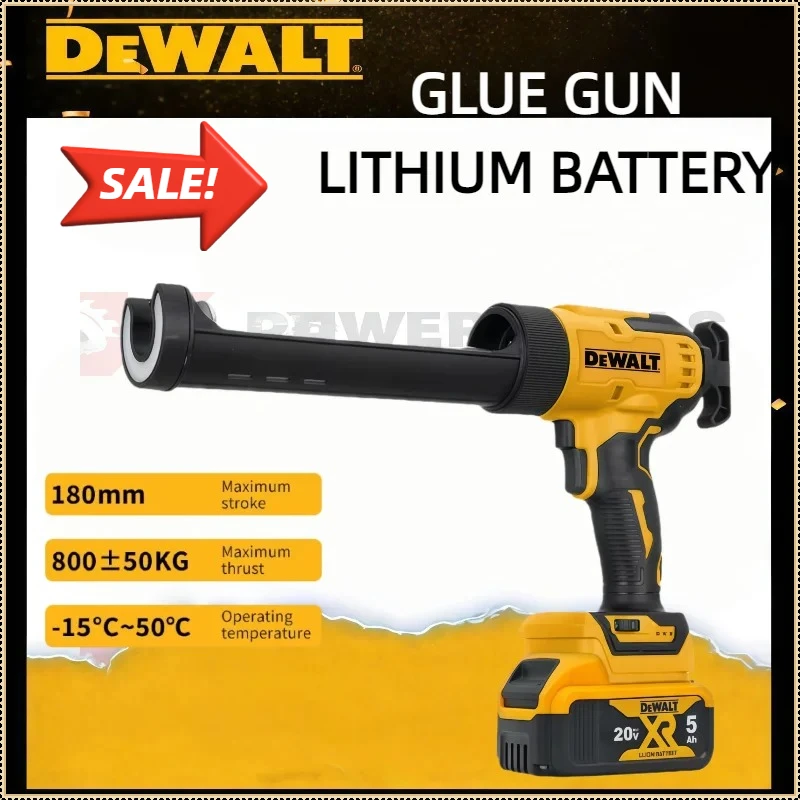 

DeWalt Cordless Electric Caulking Gun 6-Speed for Doors Windows Glass Sealant Adhesive Glue Gun with LED Light Tool 18V-20V