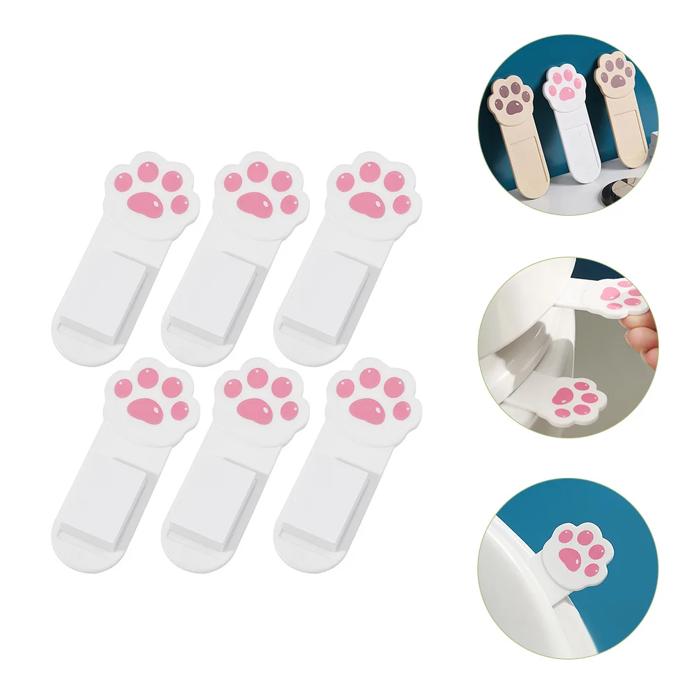 

6Pcs Cat Paw Toilet Lid Raise Lifter Non-Touch Hygienic Bathroom Tool for Home Hotel and Office Toilet Lid Lifter