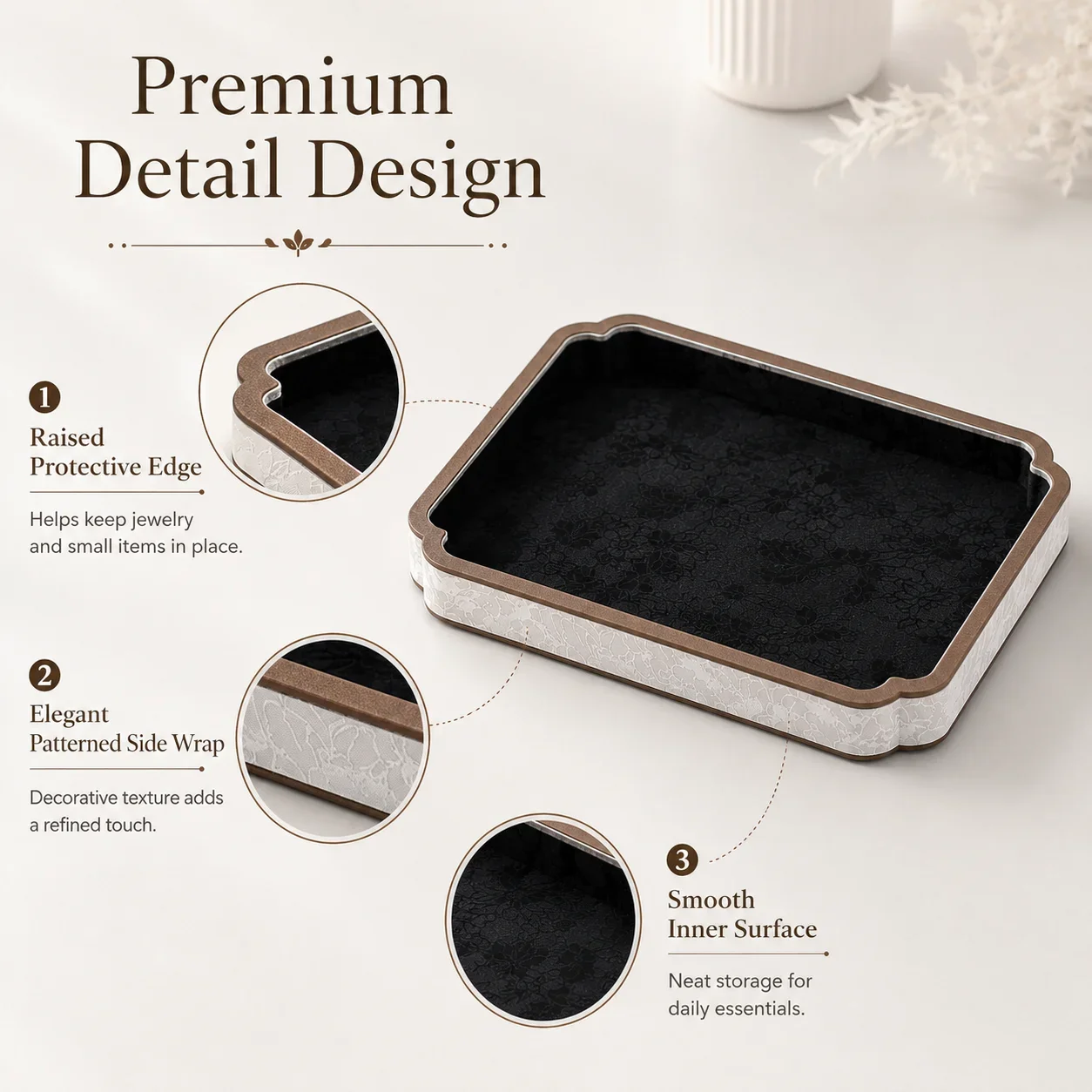 Court-Style Jewelry Storage Tray, Jade And Accessory Display Tray, Bracelet And Necklace Viewing Tray, Jewelry Display Props