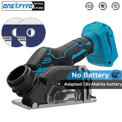 ONEKFYFD Mini Ears 18v Angle Grinder 3 inch Cordless Electric Grinding 76mm Cutting Polishing Tool for Makita 18V (No Battery)