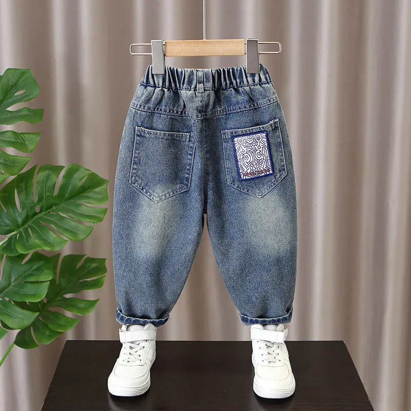 New Cotton Denim Pants for 2-10 Years Old Ripped Hole Boys Jeans Kids Children Trousers Boys Casual Pants