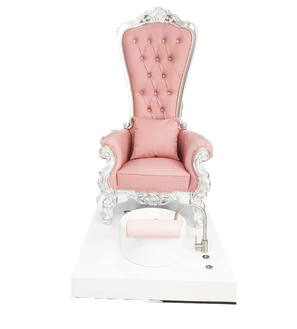 

Modern Pedicure Spa Chair Plumbing Luxury Nail Salon Foot Spa Massage Chair Pink Pedicure Chair