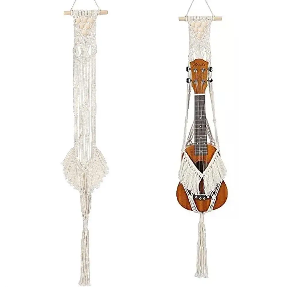 Guitar Wall Mounted Bohemian Macrame Dream Catcher Boho Home Decor Guitar Stand Suitable for Original Guitar and Ukulele ﻿ M4M2