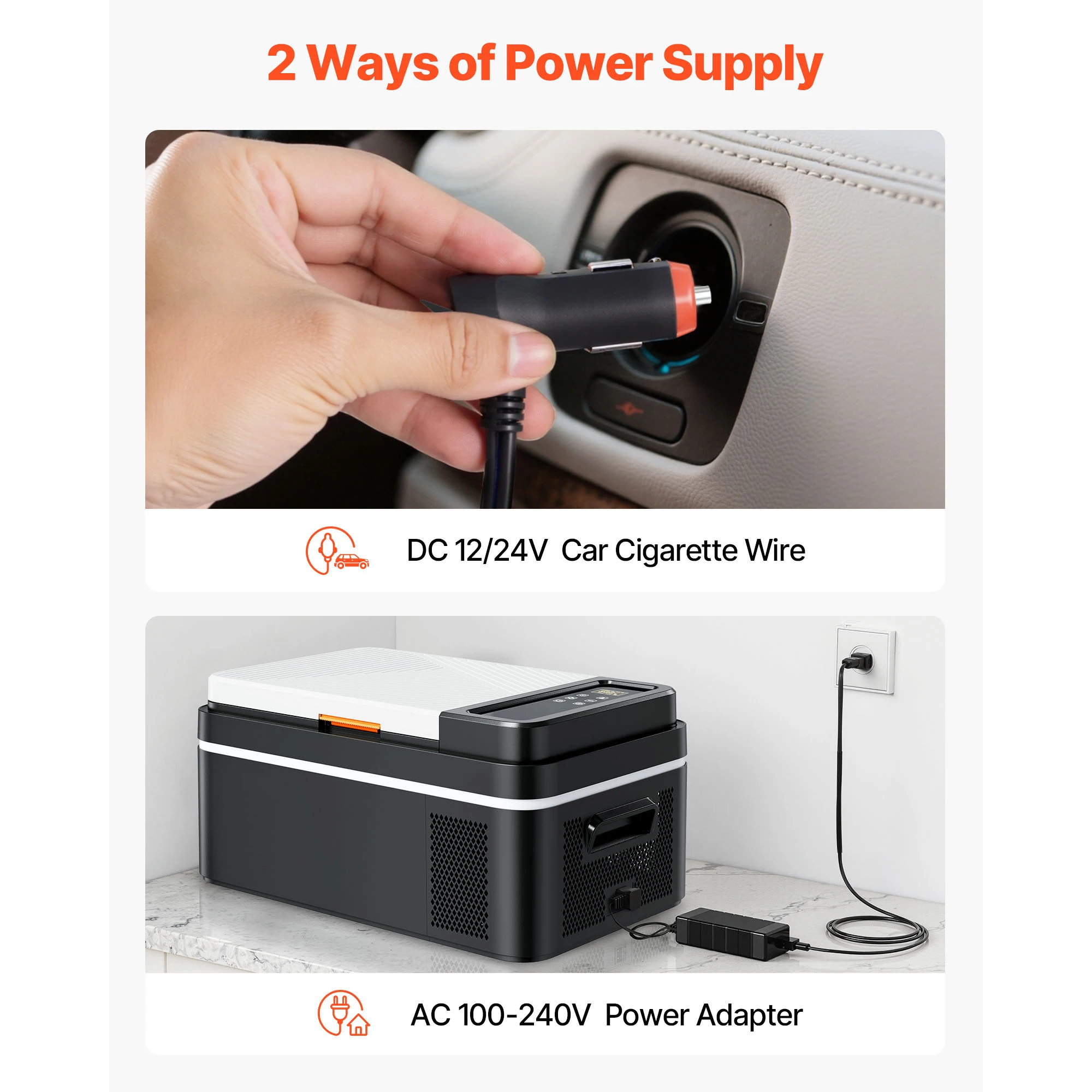 Succebuy 15-55L Portable Cooler Electric Compressor 12V/24V DC 110-240V AC Freezer Refrigerator for Home image 6
