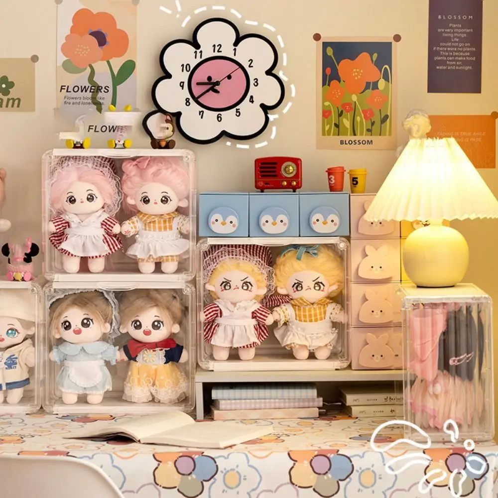 

Transparent 20cm Cotton Doll Storage Box Diy Hand-made Large Capacity Plush Doll Display Stand Waterproof Acrylic