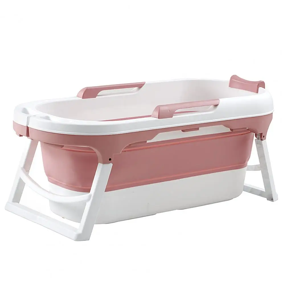 1Pc 55 inch Foldable Bathtub, Thickened Portable Bathtub for Adult Kids, Side Drainage Large Collapsible Tub Home Improvement