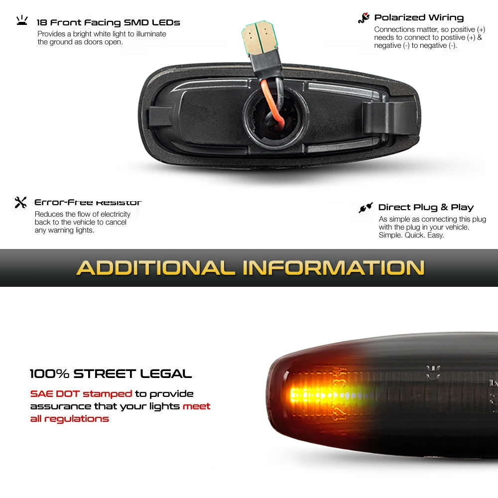 LED Dynamic Side Marker Light Turn Signal Lamps For Hyundai i30 CW FD Grandeur TG Avante Elantra Touring KIA Ceed Carens Rondo - Image 4