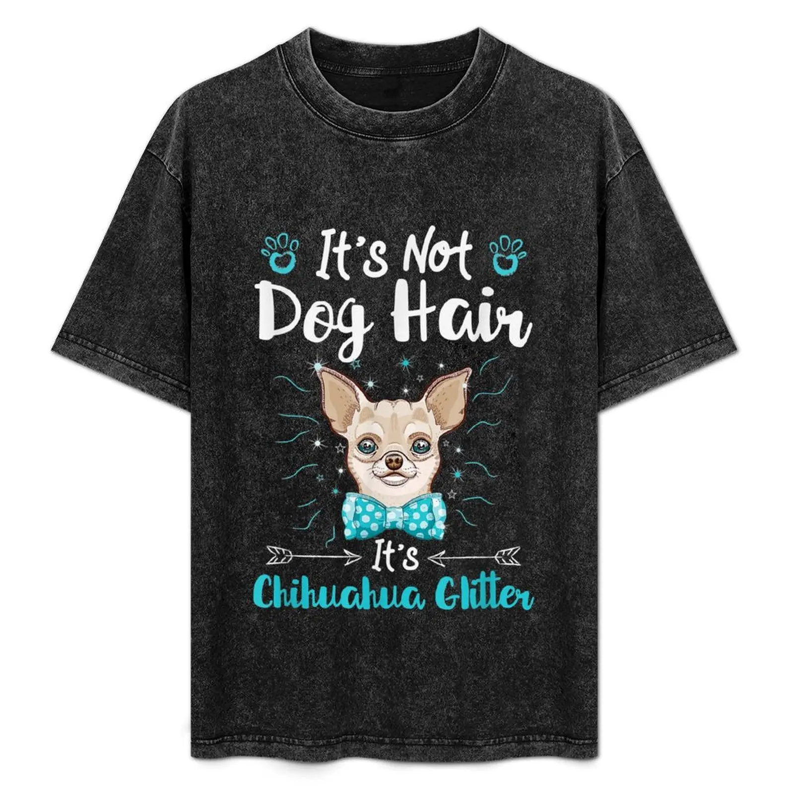 It's Not Dog Hair It's Chihuahua Glitter T-Shirt Basic Plain Short Sleeve Crew Neck Tee