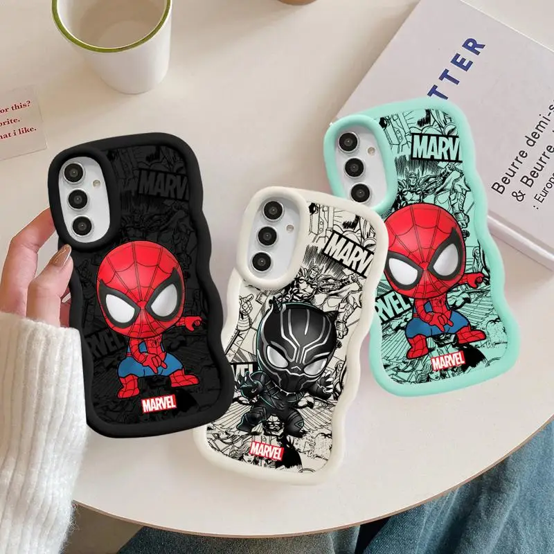 Cartoon Marvel Sqiderman phone Case for Galaxy S20 S21 FE S22 S23 S24 Ultra A22 4G A24 A32 4G A25 A33 A55 A73 5G A52 A23 4G 5G