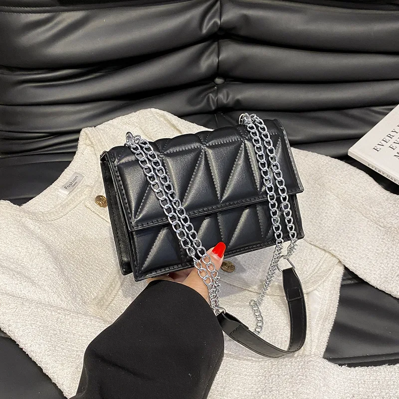 Designer Mode Frauen Umhängetasche Damen PU Leder Griff Handtaschen Kette Riemen Umhängetaschen für Frauen – Detail 6