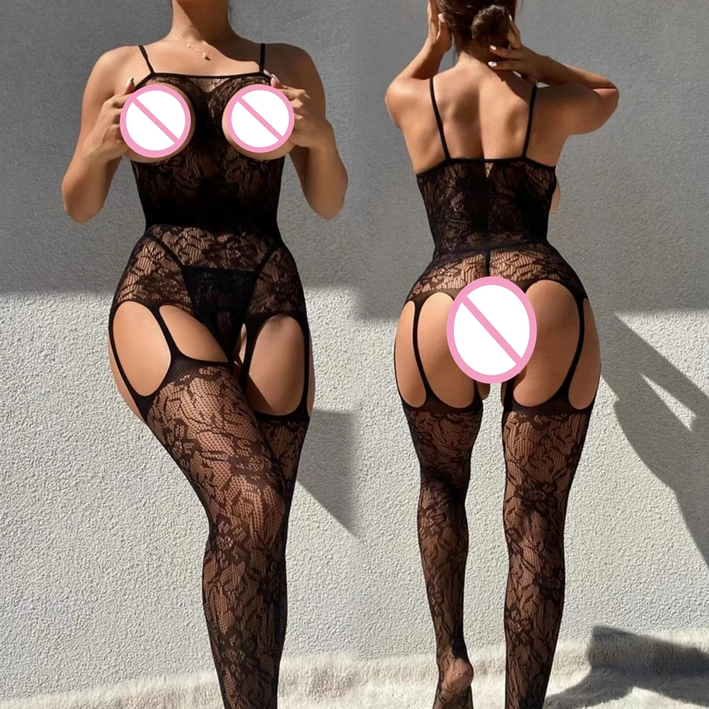 

Sexy Full Body Stockings Costumes Night Club Wear Erotic Fishnet Perspective Jumpsuit Ladies Sexy Hollow See Through Bodysuits