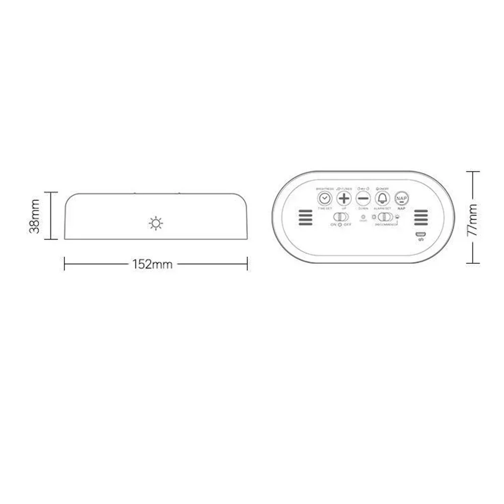 

Цифровой будильник с ночником и встроенным аккумулятором, регулируемая яркость для комфорта, разработан для использования на столе или прикроватной тумбочке.