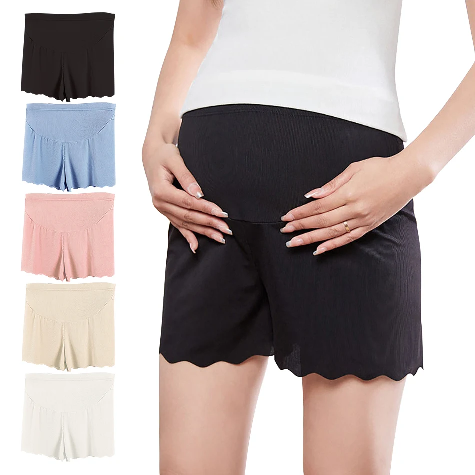 Upgrade Your Maternity Wardrobe with Summer Ice Silk Ultimate Comfort Safety Leggings Anti Exposure and Adjustable Waist Design