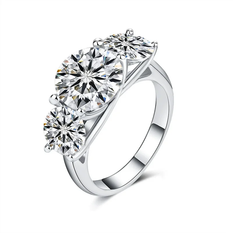 

ZFSILVER Серебро 925 пробы, модное изысканное свежее трендовое роскошное кольцо с муассанитом 5 карат, сестра 3, камень для очарования, женское вечерние ювелирное изделие, подарок QCJ086