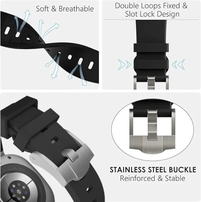 Silicone+Metal Strap For Samsung Galaxy Watch 9 8 Classic 46mm 44mm 40mm For Galaxy Watch Ultra 2025 47mm Comfortable bracelet