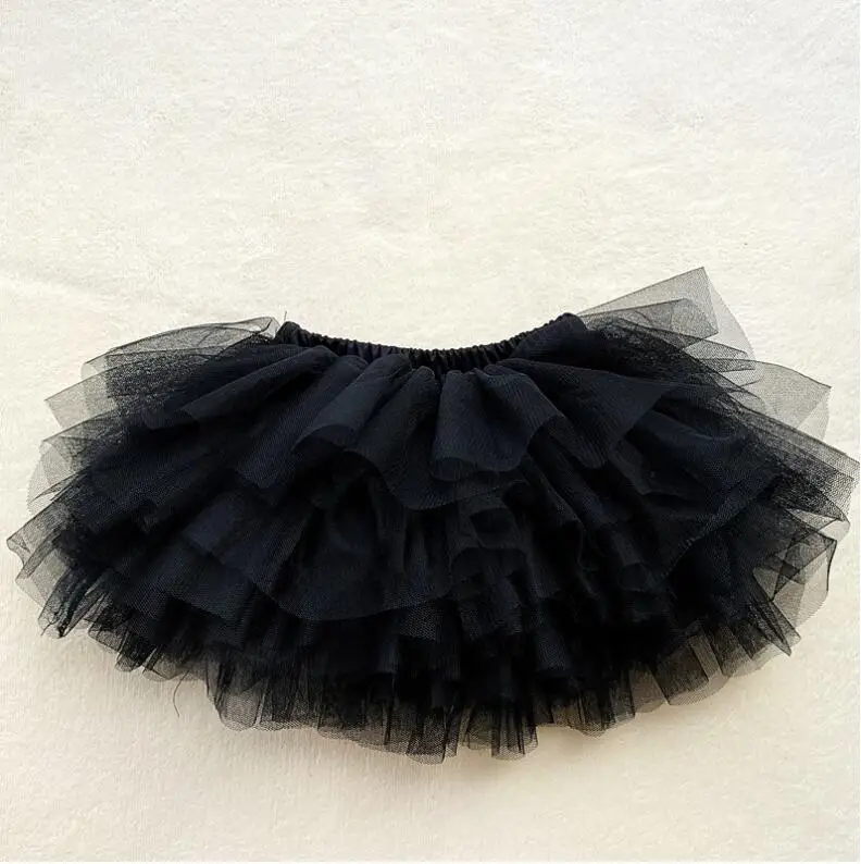 Kleine Meisjes Tutu Rokken Zwart Pluizige Peuter Tule Prinses Baljurk Pettiskirt Ballet Dans Kids Party/verjaardag Rok 1-7T