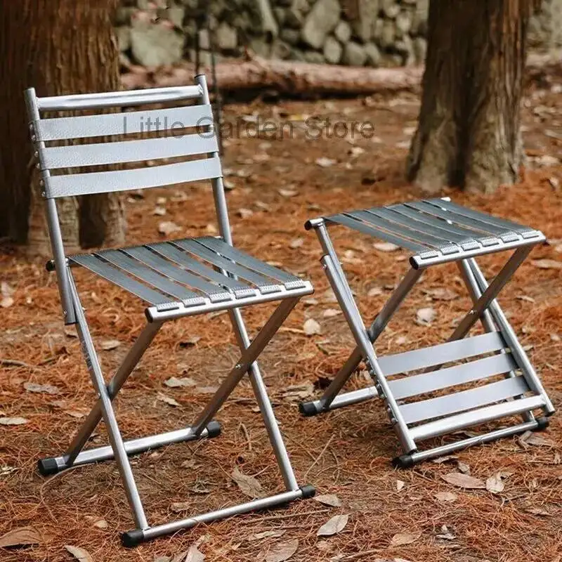 Sillas De jardín plegables De Metal, Sillas De Jardín nórdicas para comedor, pesca, escalada, respaldo para exteriores, Mesas Y Sillas De jardín, muebles De Jardín