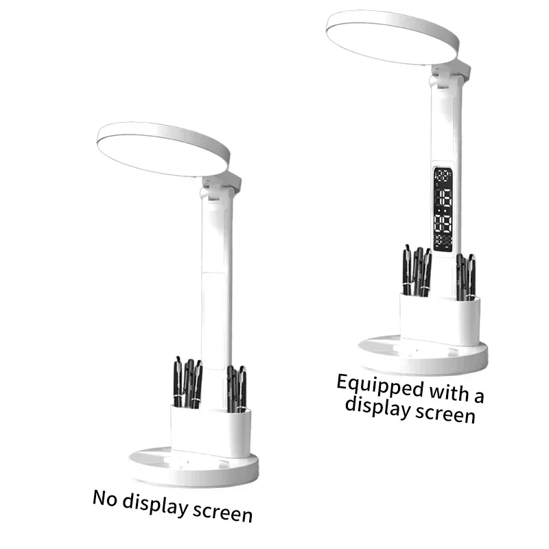 LED desk lamp,temperature, clock, night adjustable with three color temperatures, suitable for office, bedside, and study use